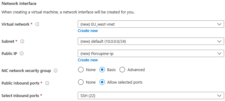 Network configuration